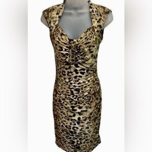 🤎 On-Trend FW2025🤎
Caché- Bodycon, Animal Print Ruched Gold Accents